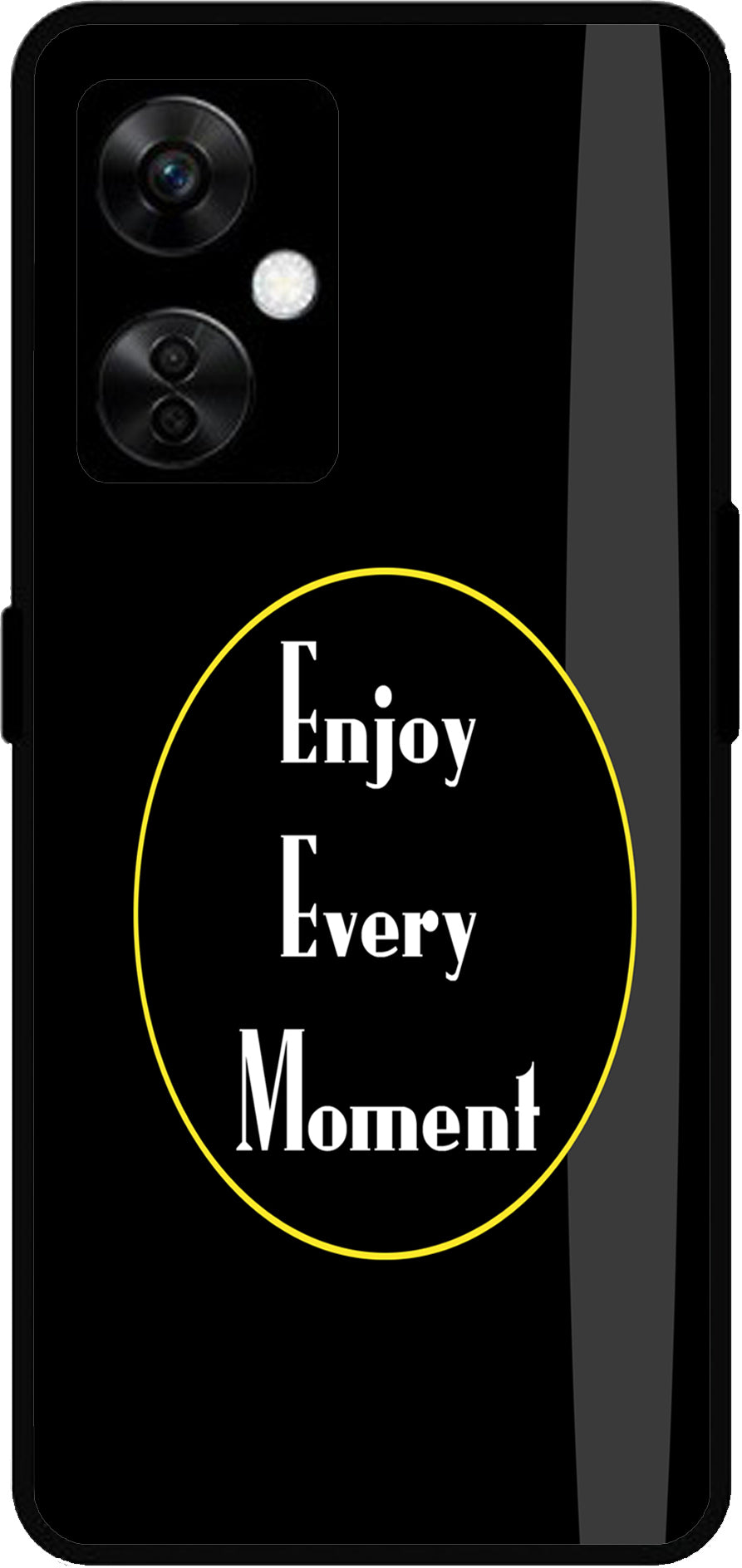 Enjoy Every Moment Unbreakable Metal Back Case Mobile Cover with 4 Side Protection and Soft TPU Sides for OnePlus Nord CE3 Lite