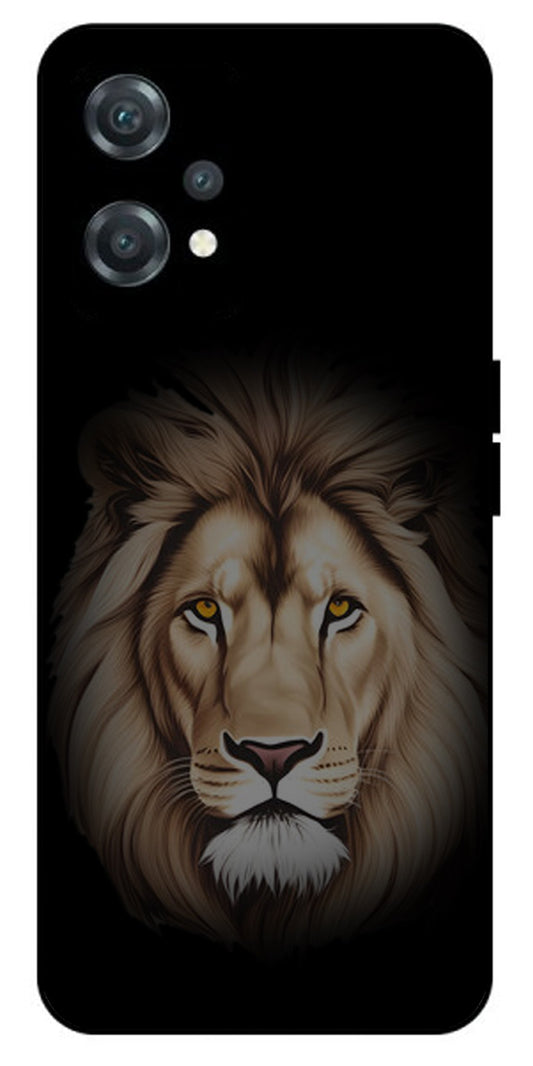 Lion Brown Printed Unbreakable Metal Back Case Mobile Cover with 4 Side Protection and Soft TPU Sides for oneplus nord ce 2 lite 5g