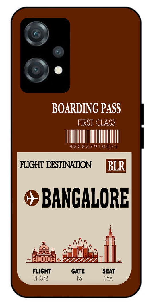 Bangalore Boarding Pass Unbreakable Metal Back Case Mobile Cover with 4 Side Protection and Soft TPU Sides for oneplus nord ce 2 lite 5g