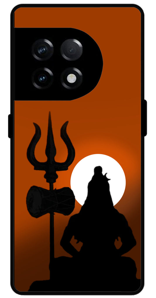 Lord Shiva Shadow Unbreakable Metal Back Case Mobile Cover with 4 Side Protection and Soft TPU Sides for OnePlus 11R