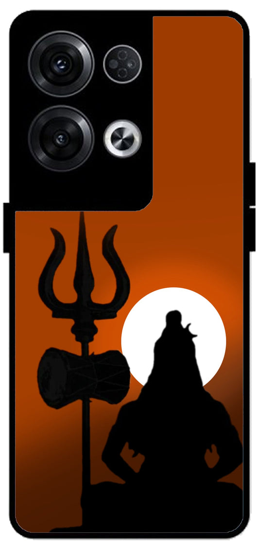 Lord Shiva Shadow Unbreakable Metal Back Case Mobile Cover with 4 Side Protection and Soft TPU Sides for Oppo Reno 8 Pro 5G 2D