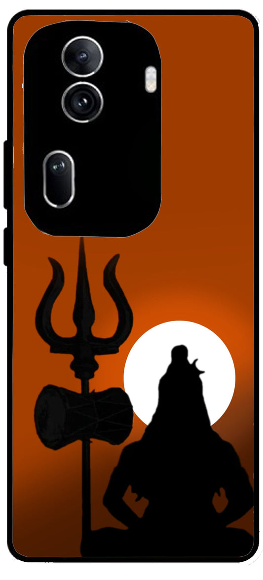 Lord Shiva Shadow Unbreakable Metal Back Case Mobile Cover with 4 Side Protection and Soft TPU Sides for Oppo Reno 11 pro