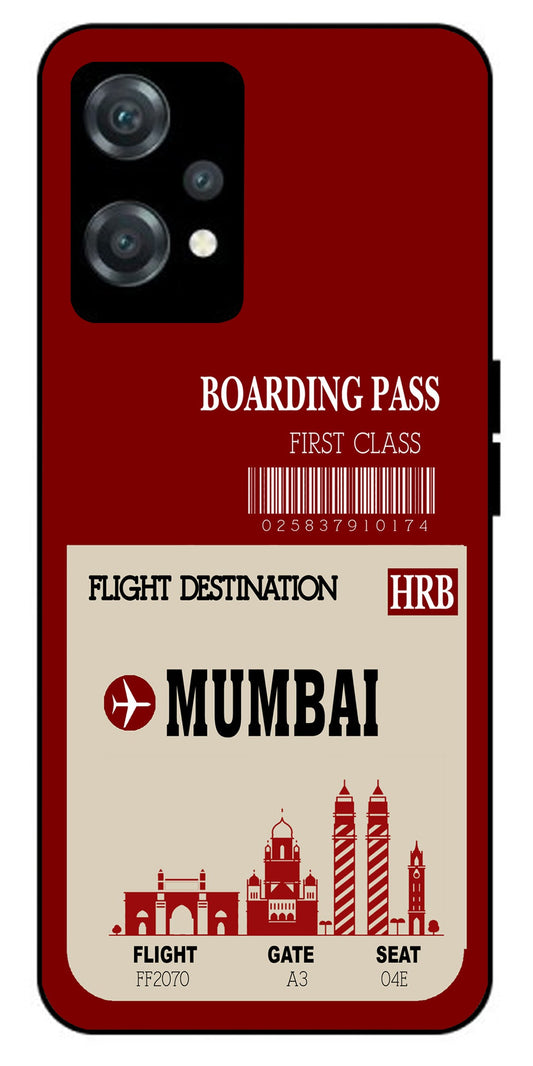 Mumbai Boarding Pass Unbreakable Metal Back Case Mobile Cover with 4 Side Protection and Soft TPU Sides for oneplus nord ce 2 lite 5g