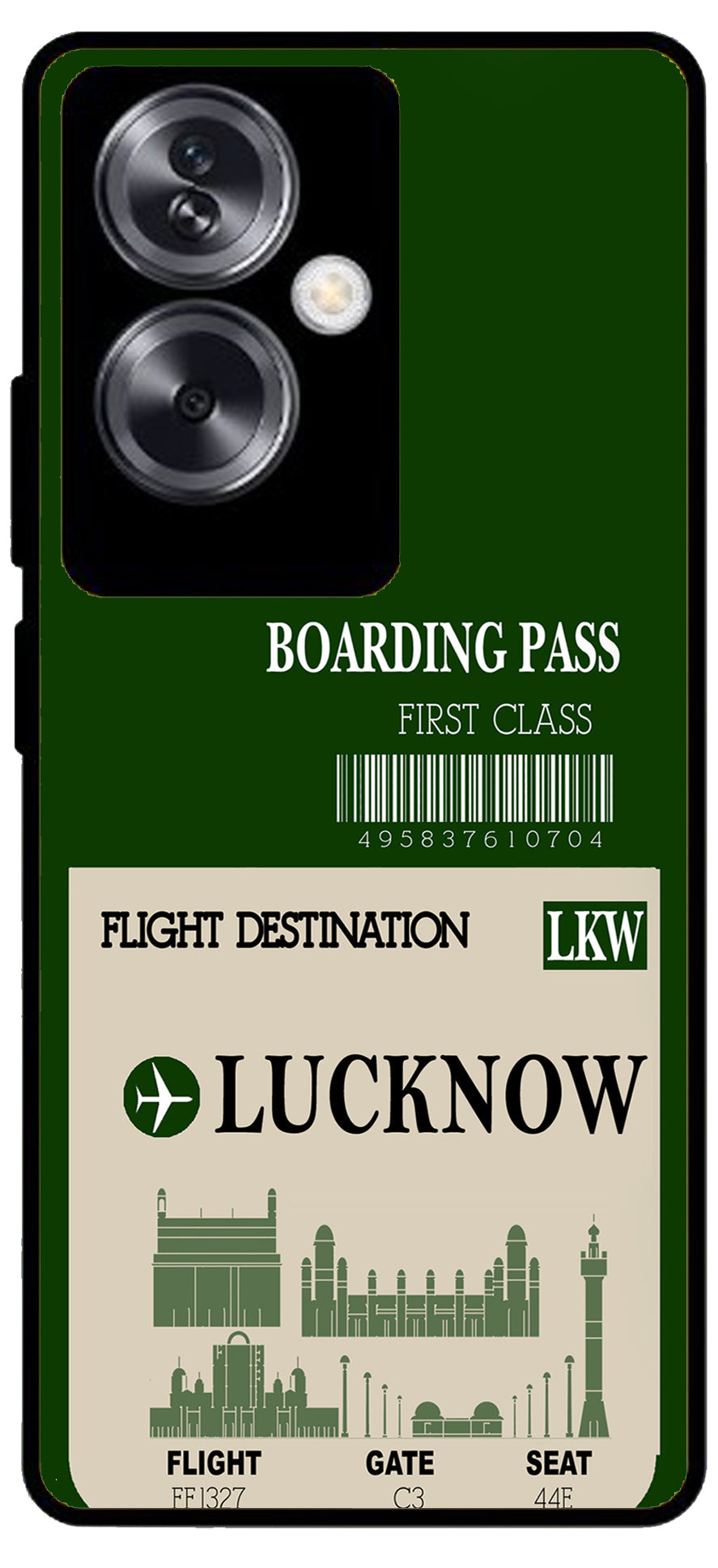 Lucknow Boarding Pass Unbreakable Metal Back Case Mobile Cover with 4 Side Protection and Soft TPU Sides for Oppo A79 NEW