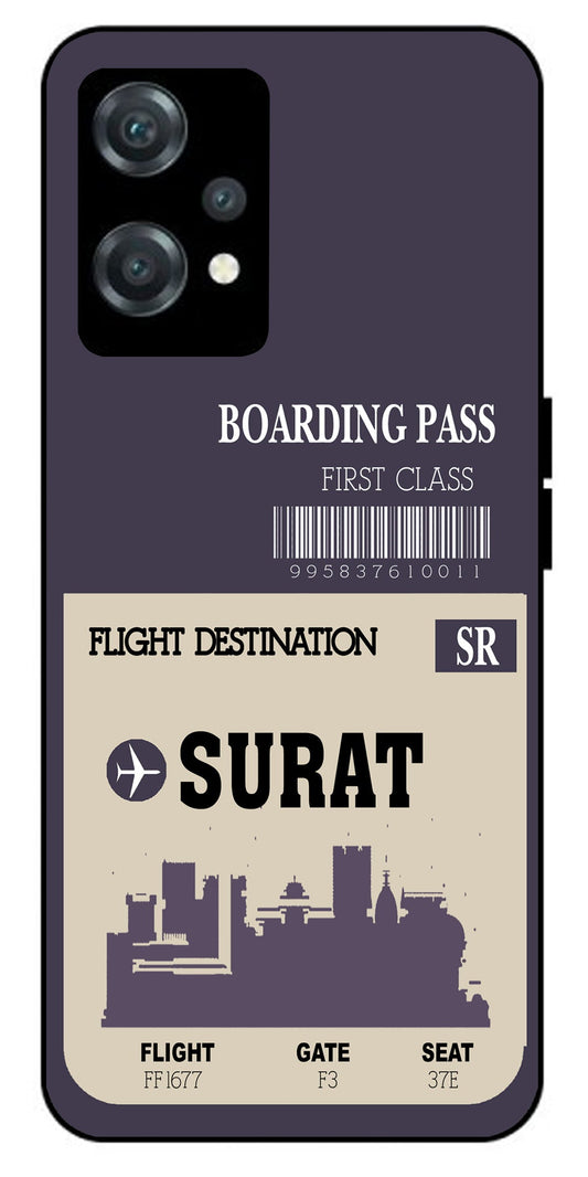 Surat Boarding Pass Unbreakable Metal Back Case Mobile Cover with 4 Side Protection and Soft TPU Sides for oneplus nord ce 2 lite 5g