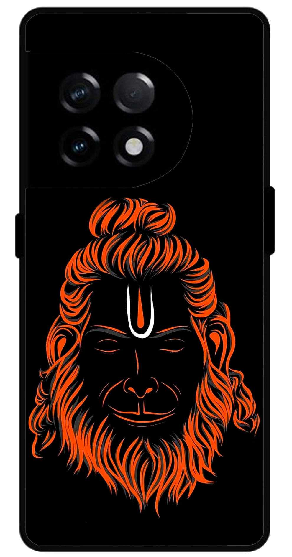 Cool Hanuman ji Unbreakable Metal Back Case Mobile Cover with 4 Side Protection and Soft TPU Sides for OnePlus 11R