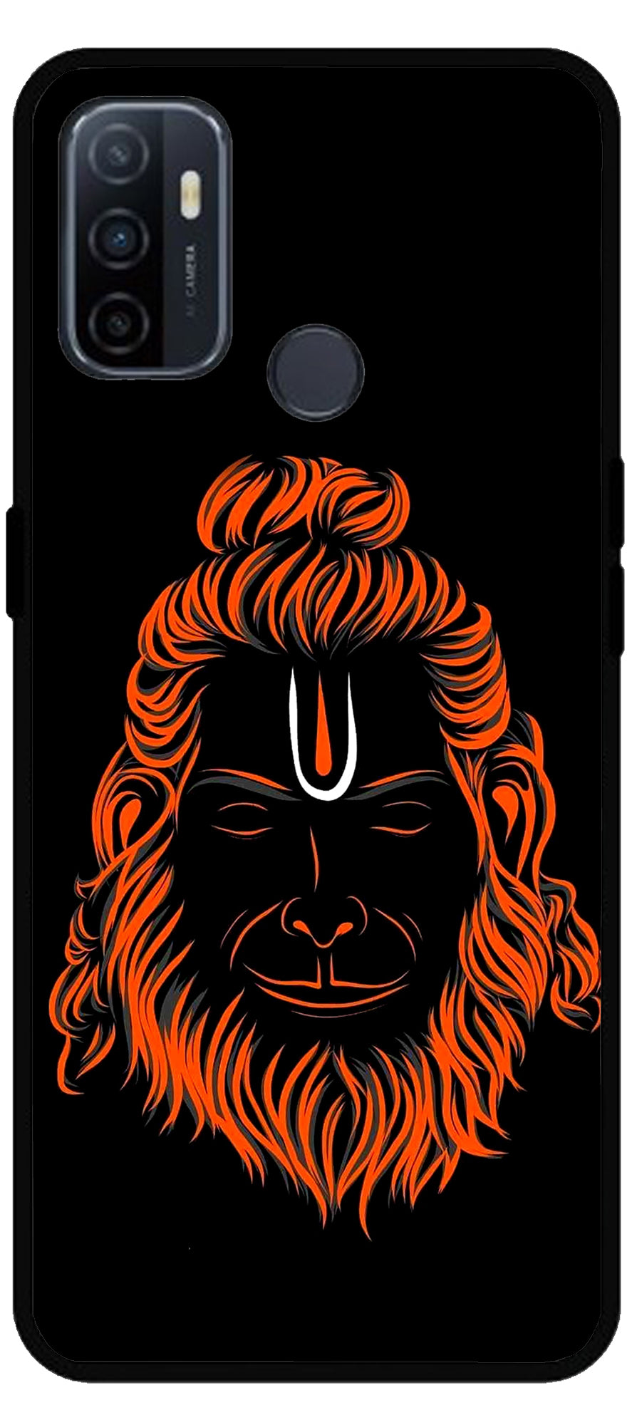 Cool Hanuman ji Unbreakable Metal Back Case Mobile Cover with 4 Side Protection and Soft TPU Sides for Oppo A53