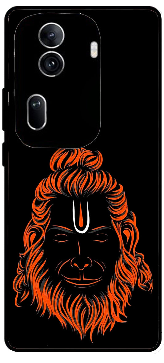 Cool Hanuman ji Unbreakable Metal Back Case Mobile Cover with 4 Side Protection and Soft TPU Sides for Oppo Reno 11 pro