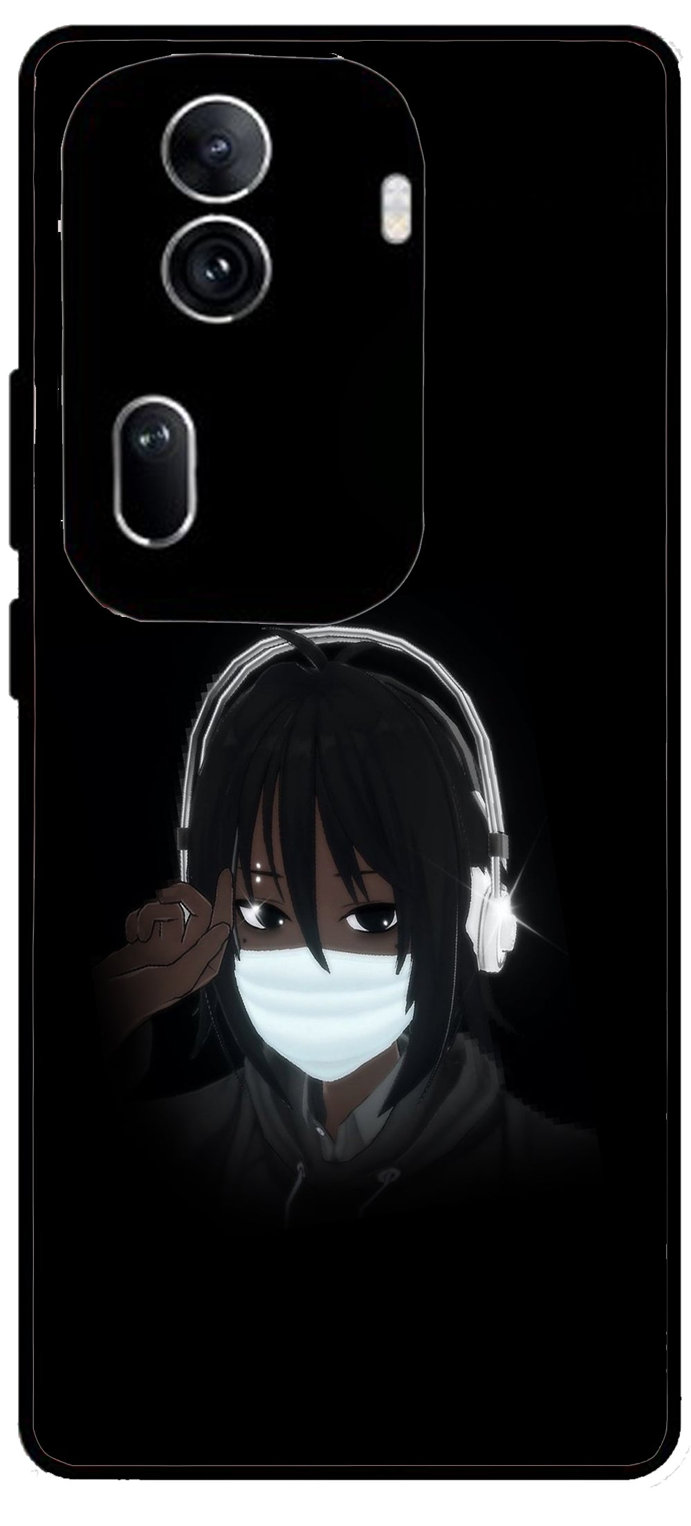 Naruto Music Unbreakable Metal Back Case Mobile Cover with 4 Side Protection and Soft TPU Sides for Oppo Reno 11 pro