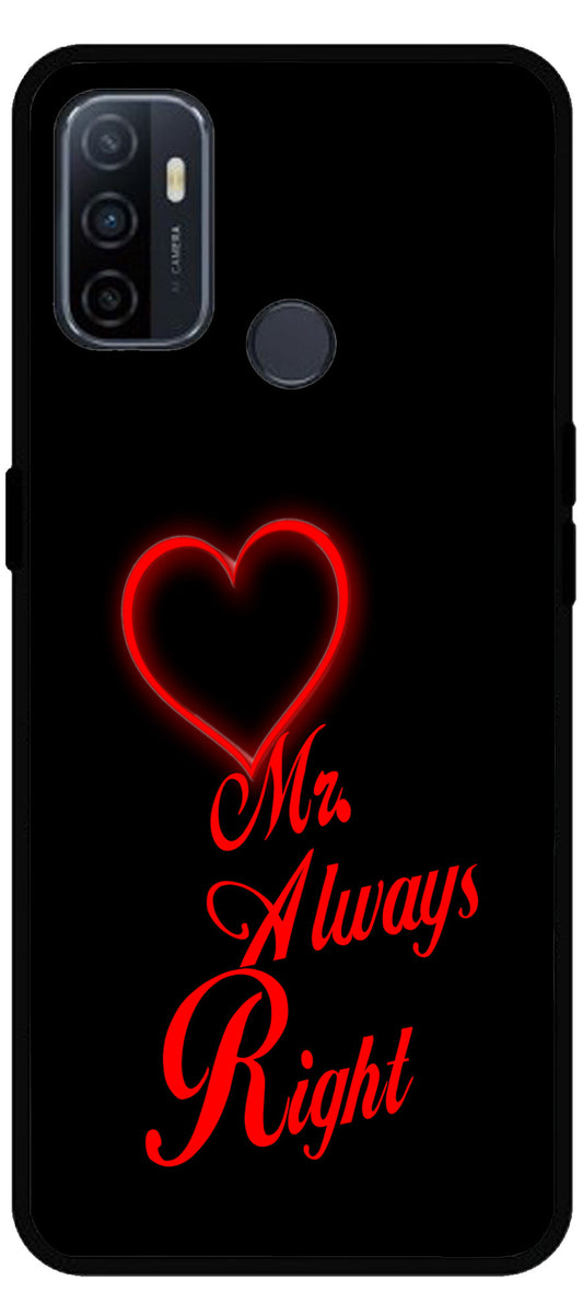 Mr. Always Right Unbreakable Metal Back Case Mobile Cover with 4 Side Protection and Soft TPU Sides for Oppo A53