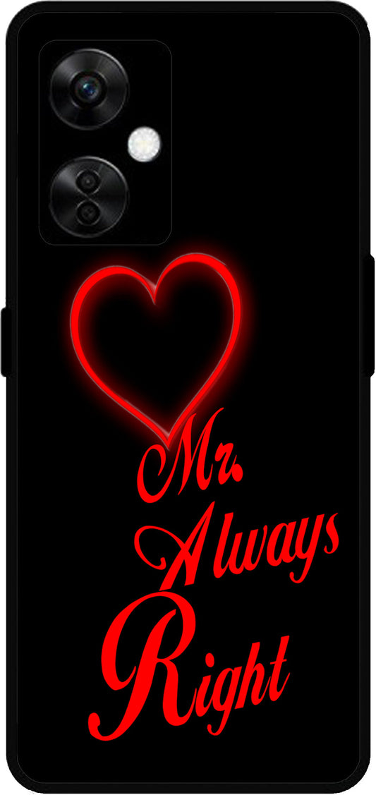 Mr. Always Right Unbreakable Metal Back Case Mobile Cover with 4 Side Protection and Soft TPU Sides for OnePlus Nord CE3 Lite