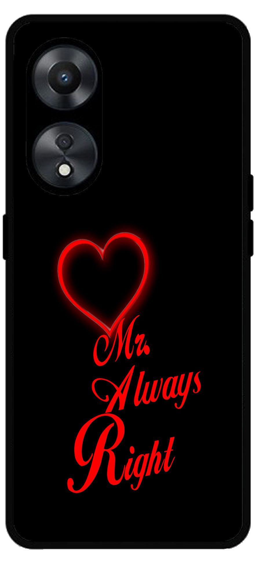 Mr. Always Right Unbreakable Metal Back Case Mobile Cover with 4 Side Protection and Soft TPU Sides for Oppo a78 5g