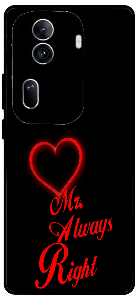 Mr. Always Right Unbreakable Metal Back Case Mobile Cover with 4 Side Protection and Soft TPU Sides for Oppo Reno 11 pro