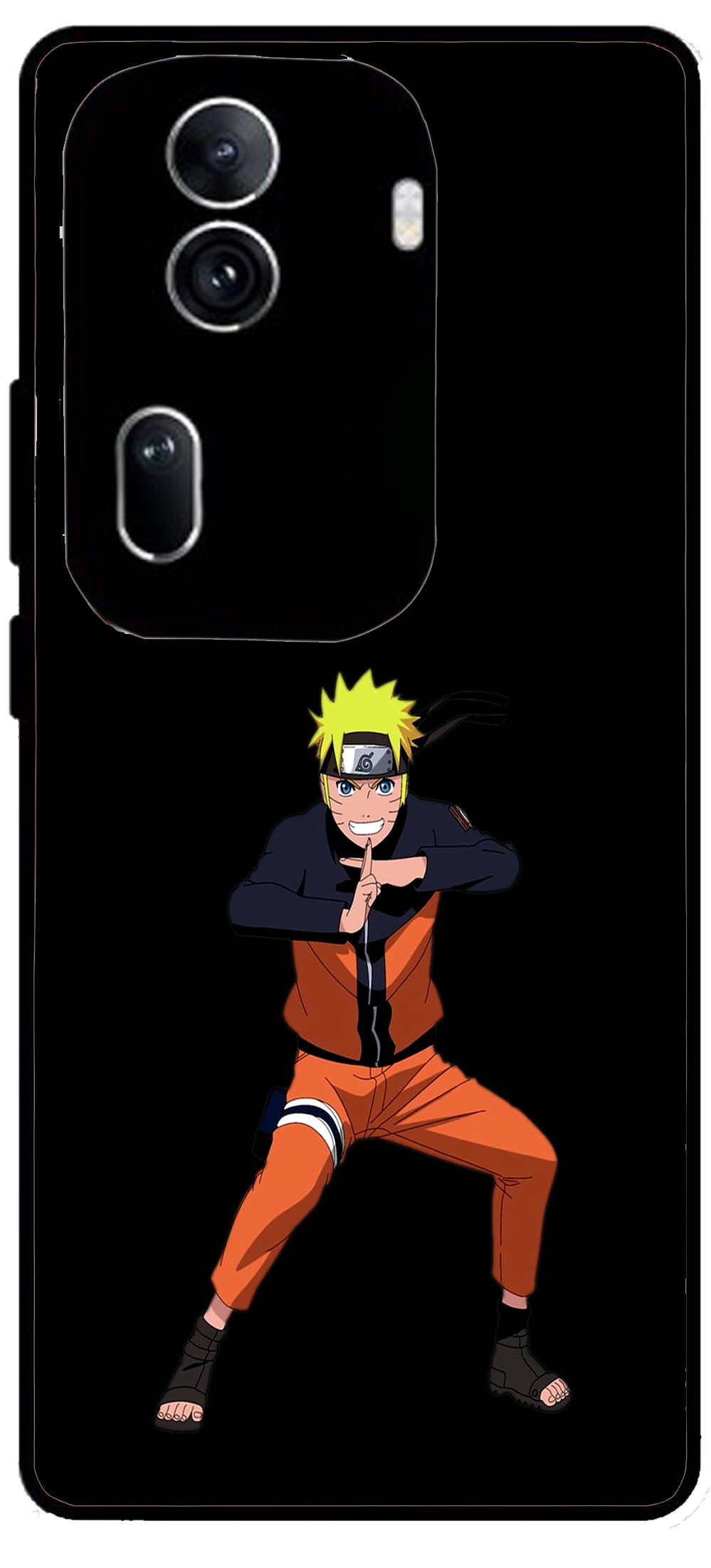 Anime Naruto Unbreakable Metal Back Case Mobile Cover with 4 Side Protection and Soft TPU Sides for Oppo Reno 11 pro