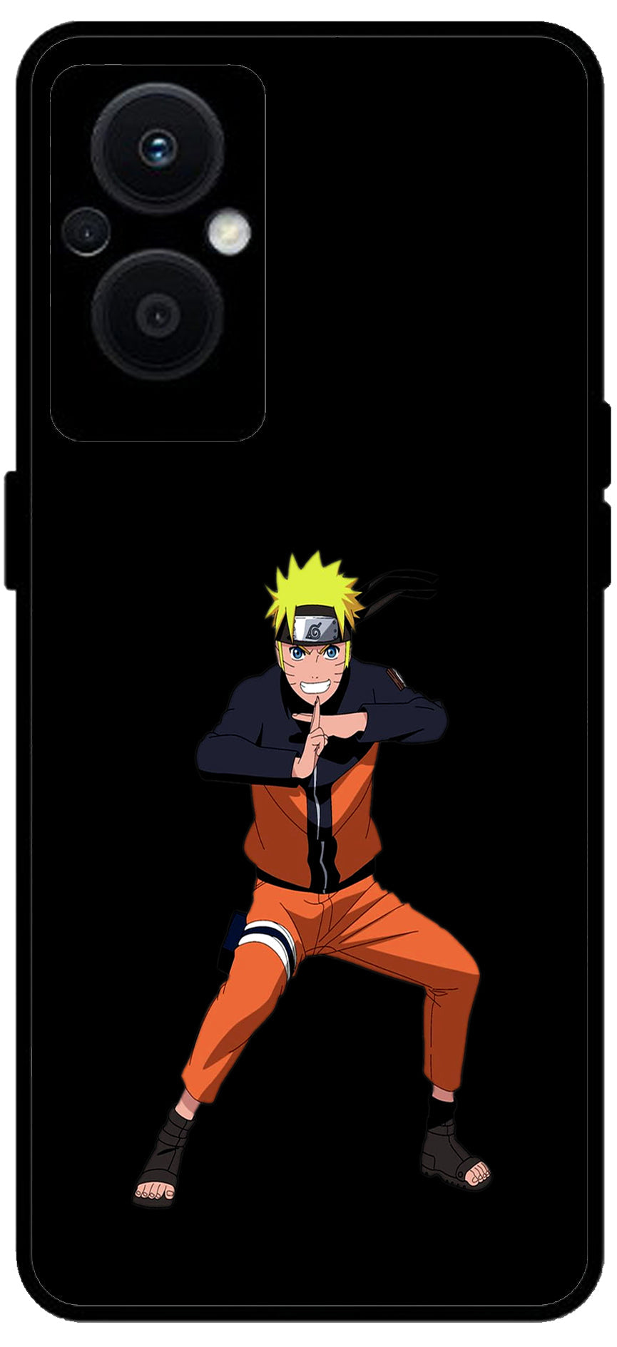 Anime Naruto Unbreakable Metal Back Case Mobile Cover with 4 Side Protection and Soft TPU Sides for OPPO F21 PRO 5G