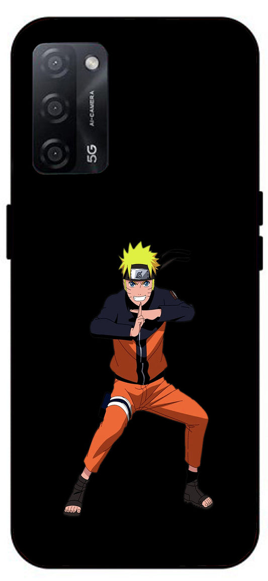 Anime Naruto Unbreakable Metal Back Case Mobile Cover with 4 Side Protection and Soft TPU Sides for Oppo A53s 5G