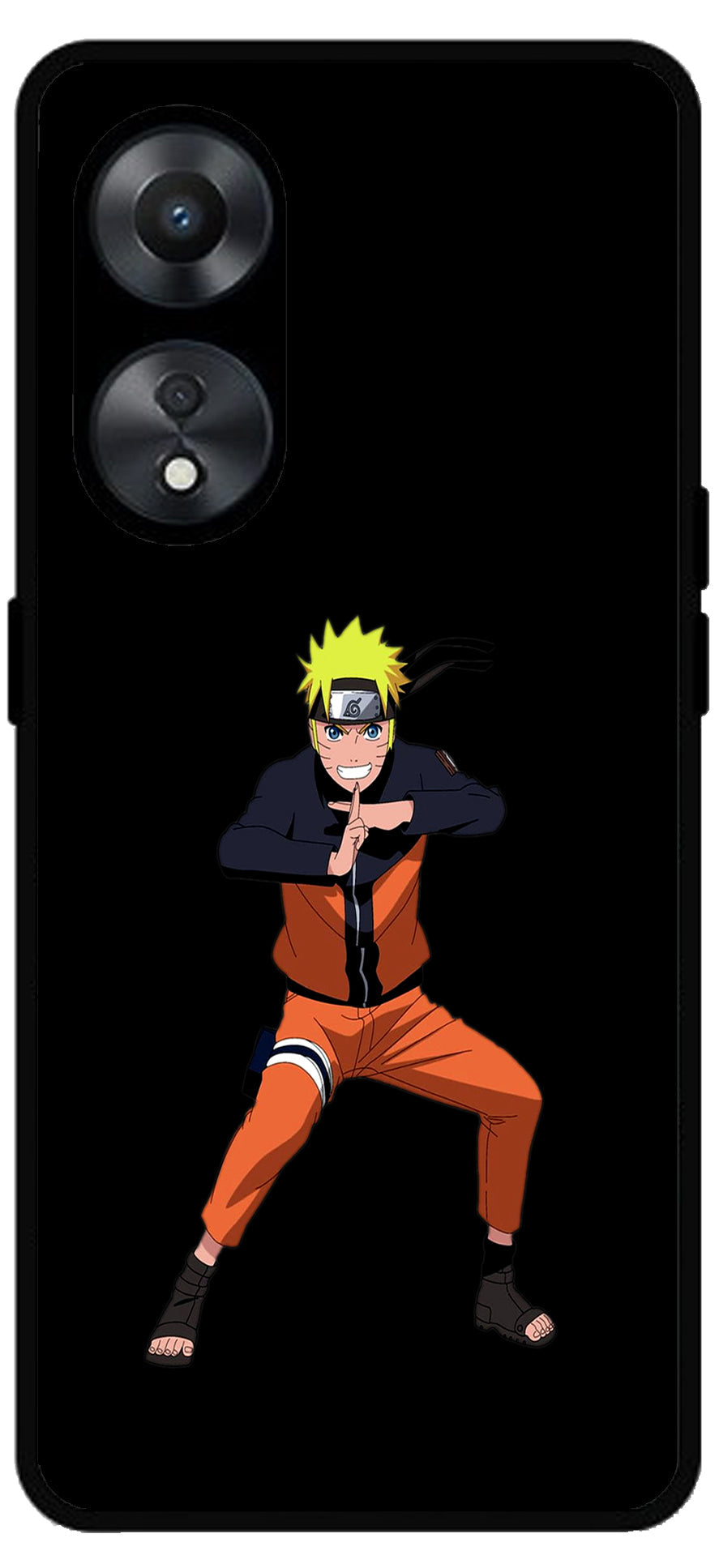 Anime Naruto Unbreakable Metal Back Case Mobile Cover with 4 Side Protection and Soft TPU Sides for Oppo a78 5g