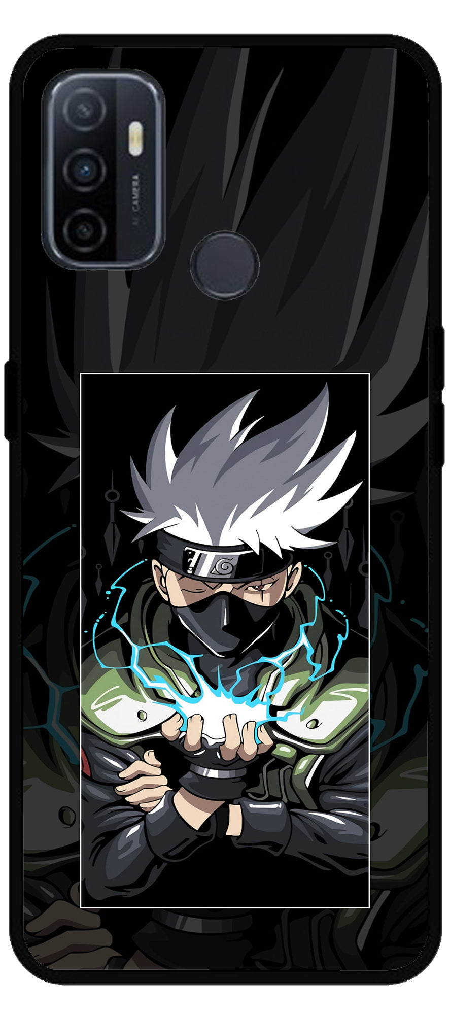 Naruto Unbreakable Metal Back Case Mobile Cover with 4 Side Protection and Soft TPU Sides for Oppo A53