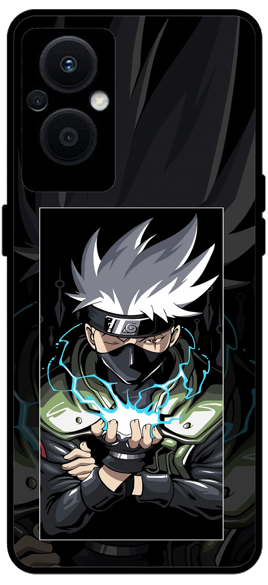 Naruto Unbreakable Metal Back Case Mobile Cover with 4 Side Protection and Soft TPU Sides for OPPO F21 PRO 5G