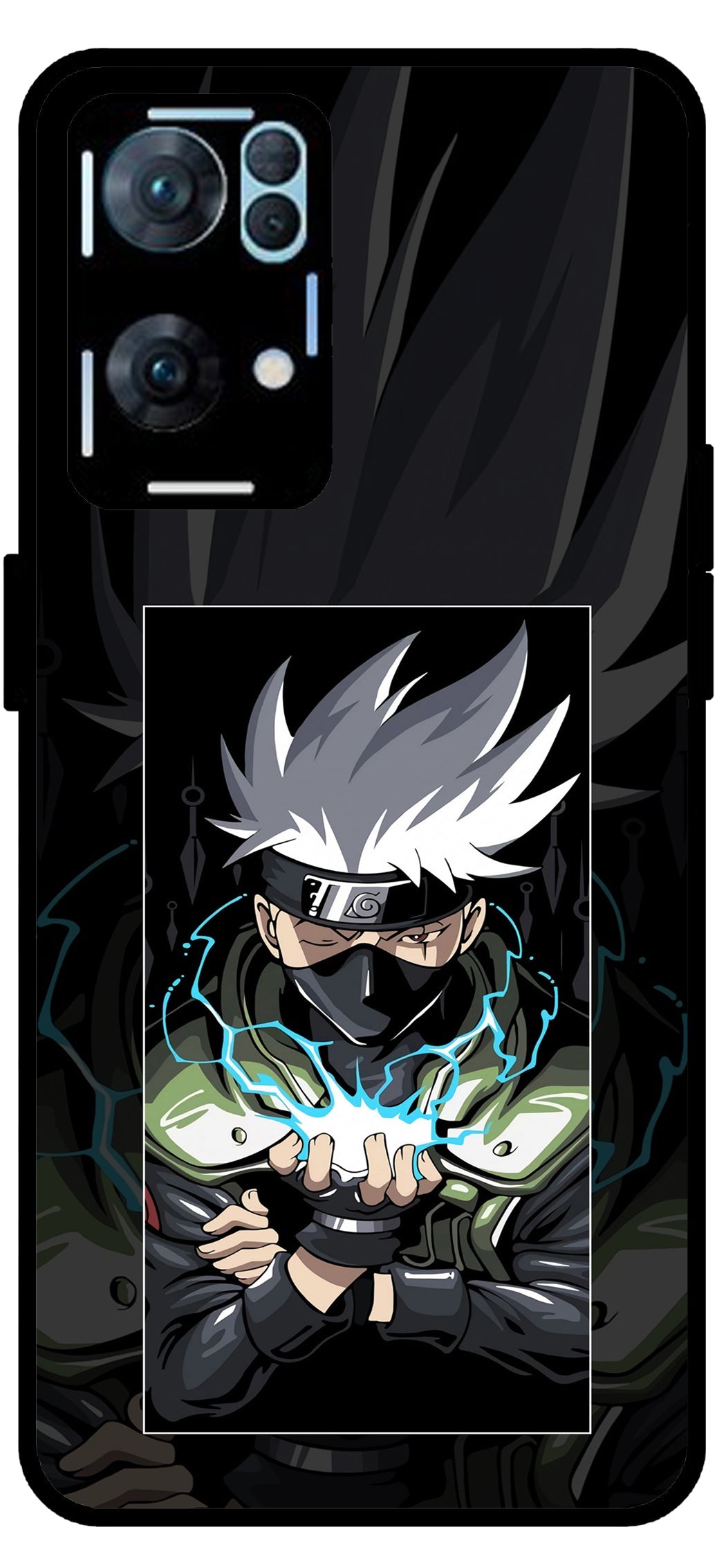 Naruto Unbreakable Metal Back Case Mobile Cover with 4 Side Protection and Soft TPU Sides for Oppo Reno 7 Pro 5G