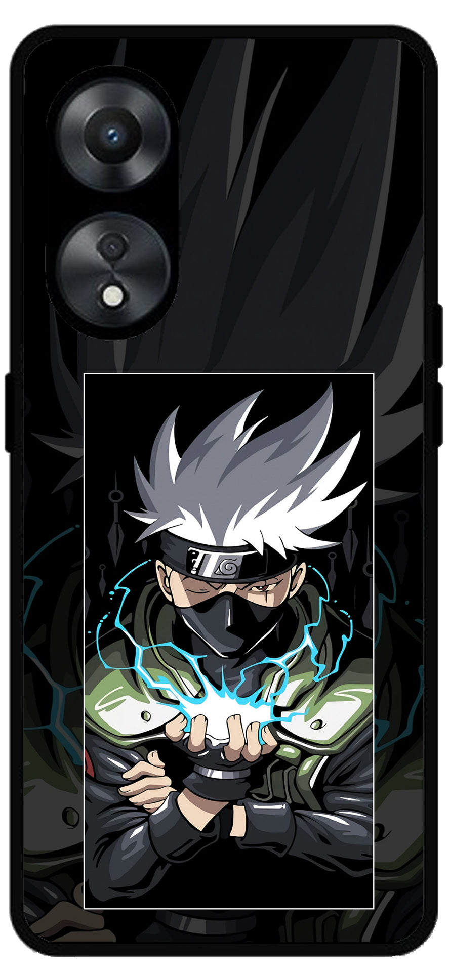 Naruto Unbreakable Metal Back Case Mobile Cover with 4 Side Protection and Soft TPU Sides for Oppo a78 5g