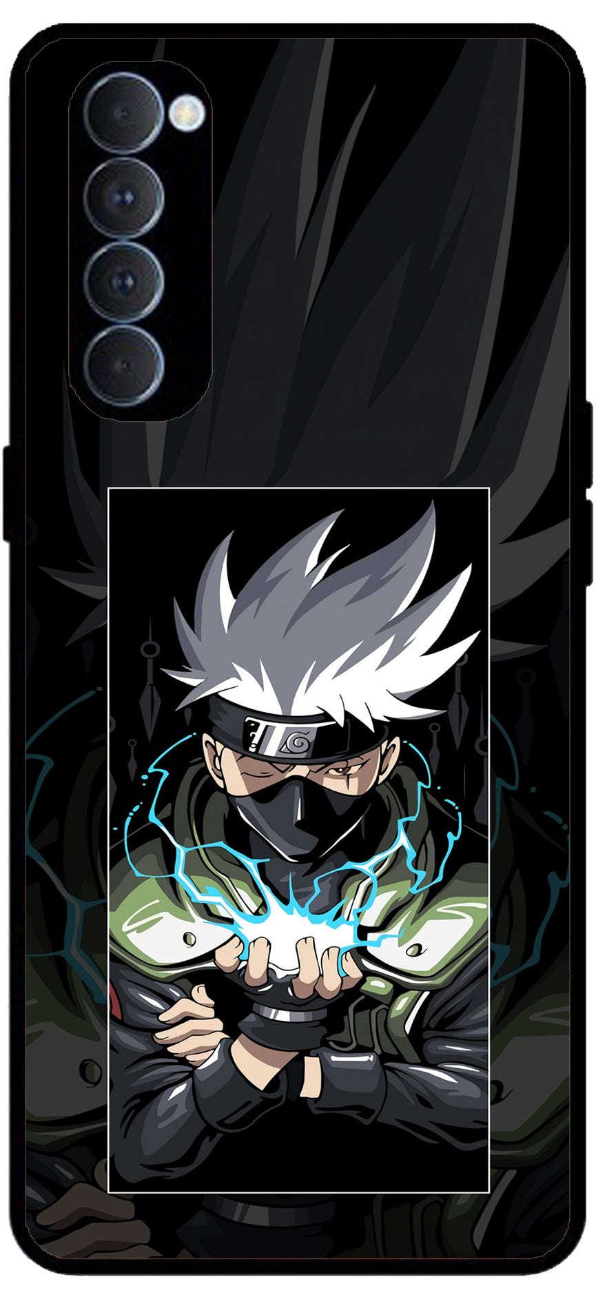 Naruto Unbreakable Metal Back Case Mobile Cover with 4 Side Protection and Soft TPU Sides for Oppo Reno pro