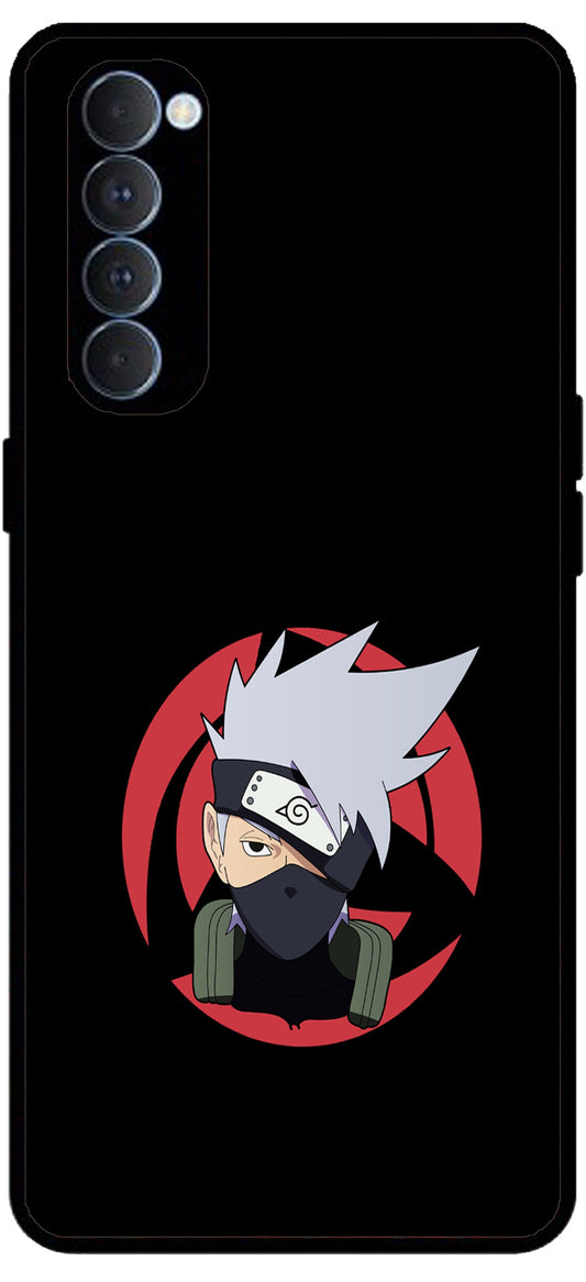 Naruto Face Unbreakable Metal Back Case Mobile Cover with 4 Side Protection and Soft TPU Sides for Oppo Reno pro