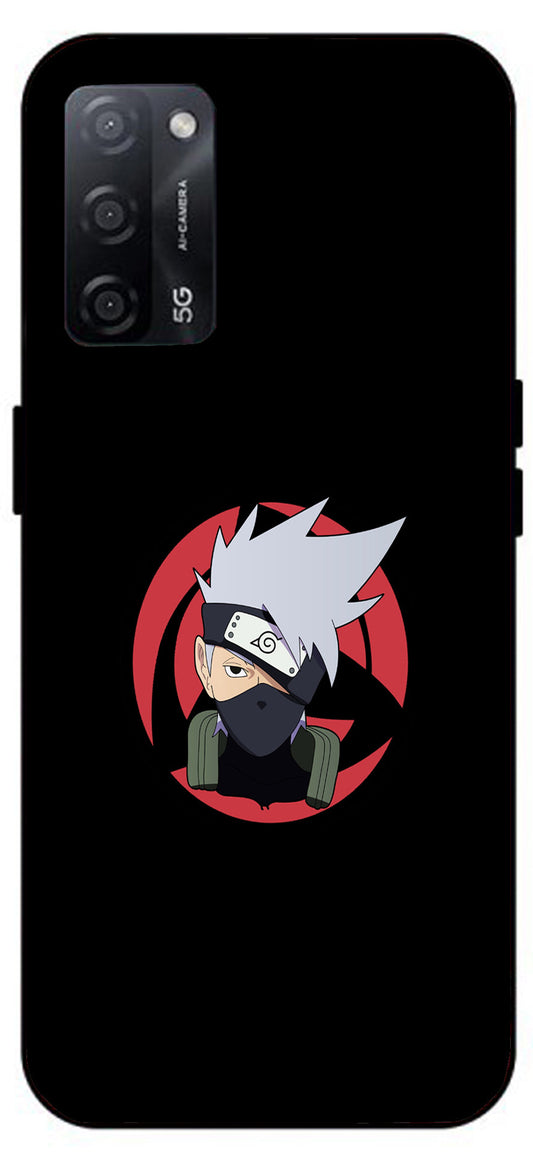 Naruto Face Unbreakable Metal Back Case Mobile Cover with 4 Side Protection and Soft TPU Sides for Oppo A53s 5G