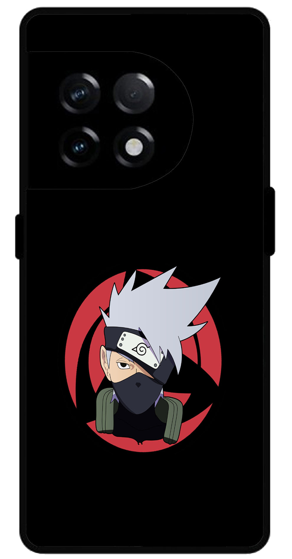 Naruto Face Unbreakable Metal Back Case Mobile Cover with 4 Side Protection and Soft TPU Sides for OnePlus 11R