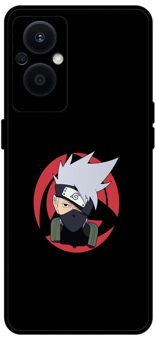 Naruto Face Unbreakable Metal Back Case Mobile Cover with 4 Side Protection and Soft TPU Sides for OPPO F21 PRO 5G