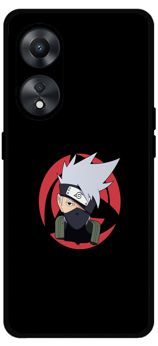 Naruto Face Unbreakable Metal Back Case Mobile Cover with 4 Side Protection and Soft TPU Sides for Oppo a78 5g