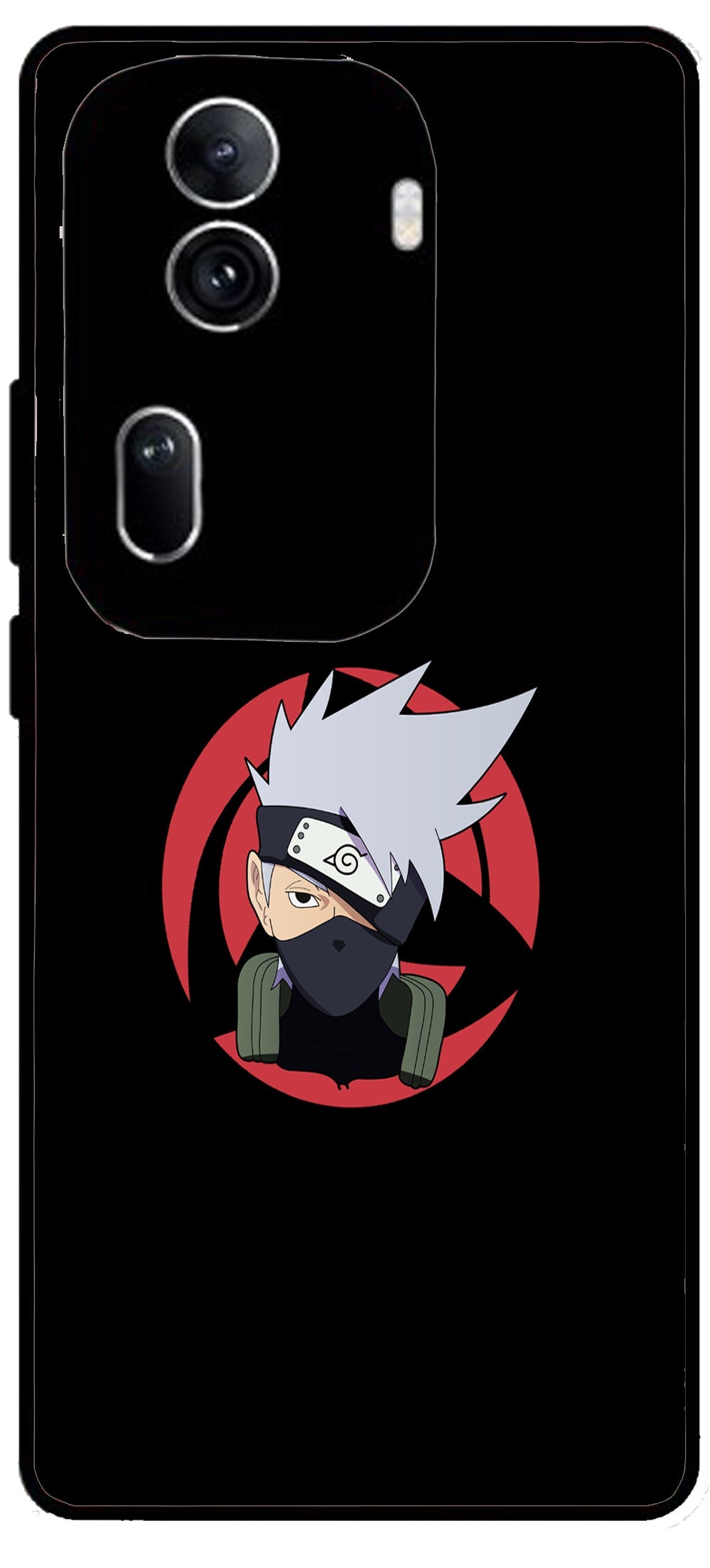 Naruto Face Unbreakable Metal Back Case Mobile Cover with 4 Side Protection and Soft TPU Sides for Oppo Reno 11 pro