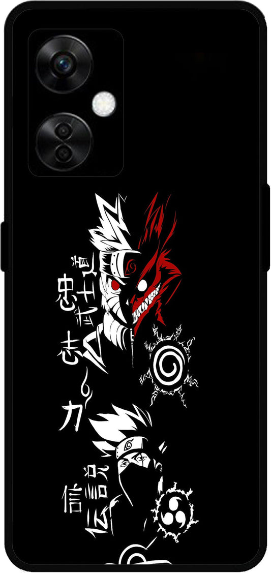 Black and White Unbreakable Metal Back Case Mobile Cover with 4 Side Protection and Soft TPU Sides for OnePlus Nord CE3 Lite