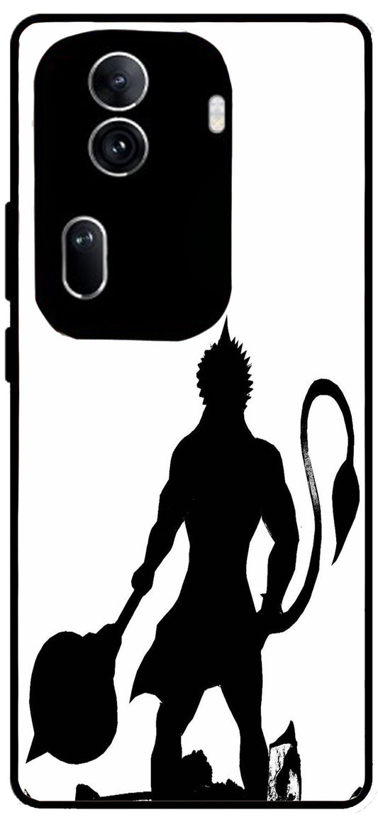 Hanuman Ji Unbreakable Metal Back Case Mobile Cover with 4 Side Protection and Soft TPU Sides for Oppo Reno 11 pro