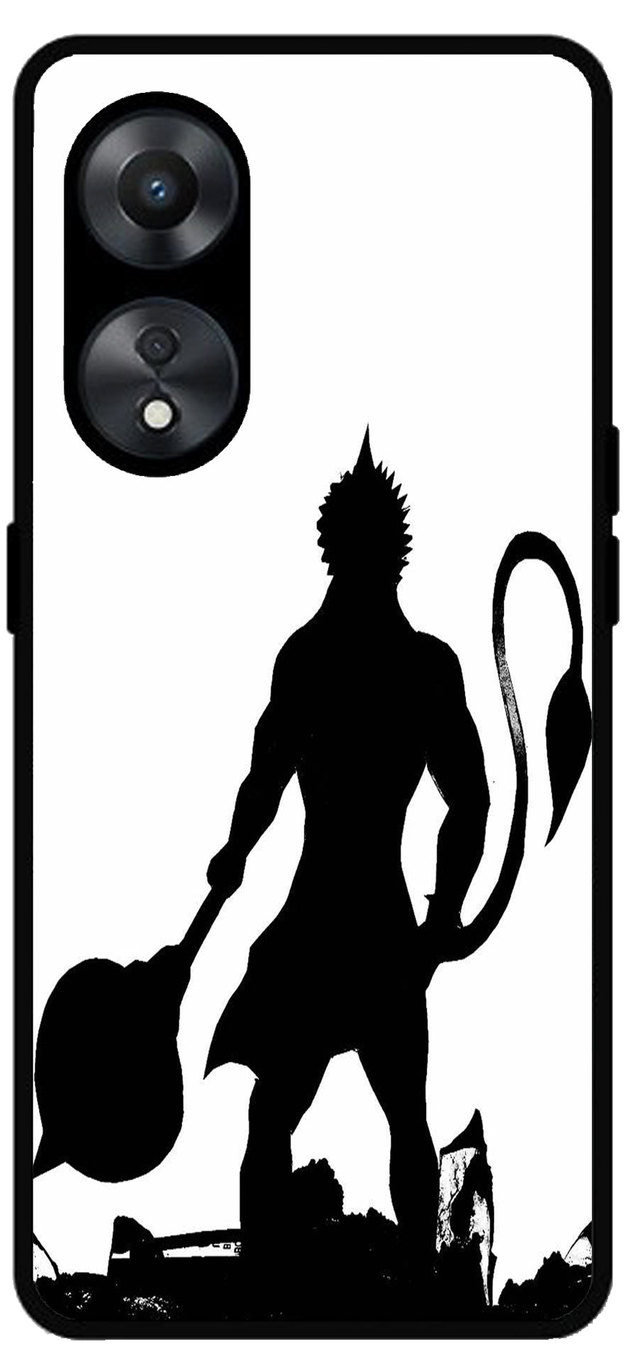 Hanuman Ji Unbreakable Metal Back Case Mobile Cover with 4 Side Protection and Soft TPU Sides for Oppo a78 5g