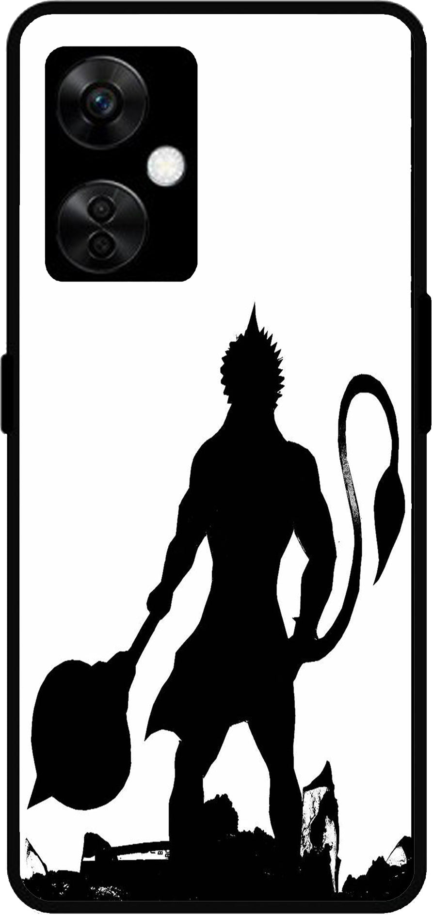 Hanuman Ji Unbreakable Metal Back Case Mobile Cover with 4 Side Protection and Soft TPU Sides for OnePlus Nord CE3 Lite