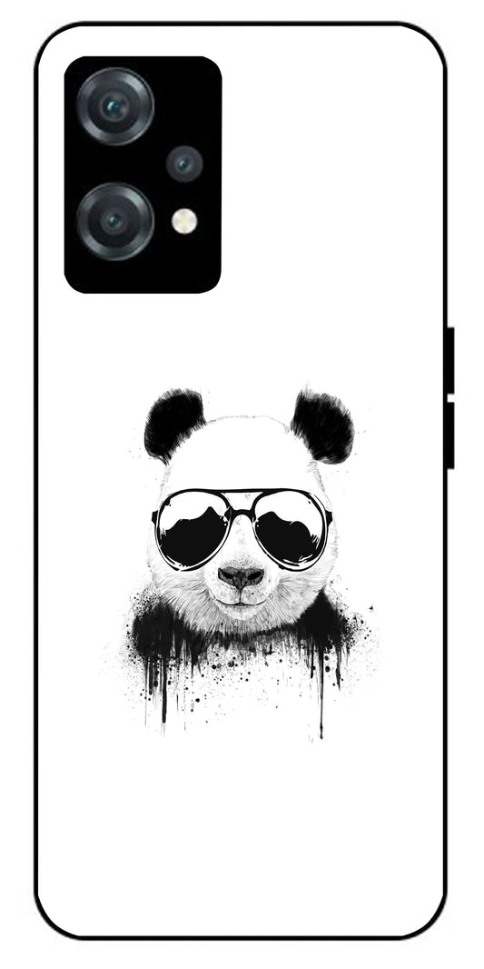 Cute Panda Unbreakable Metal Back Case Mobile Cover with 4 Side Protection and Soft TPU Sides for oneplus nord ce 2 lite 5g