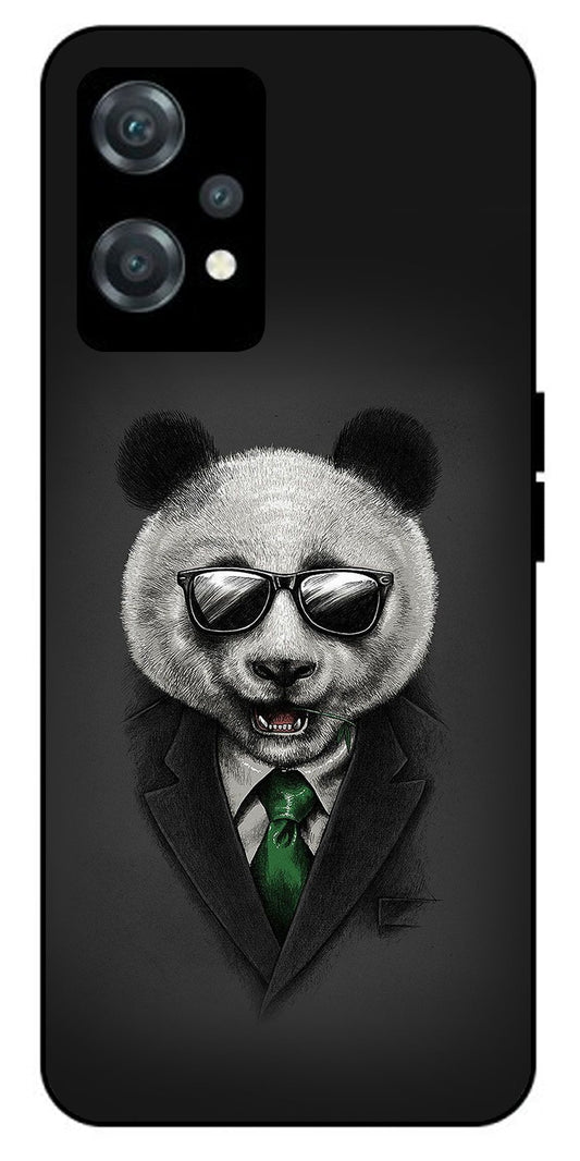 Cute Panda in Dress Unbreakable Metal Back Case Mobile Cover with 4 Side Protection and Soft TPU Sides for oneplus nord ce 2 lite 5g