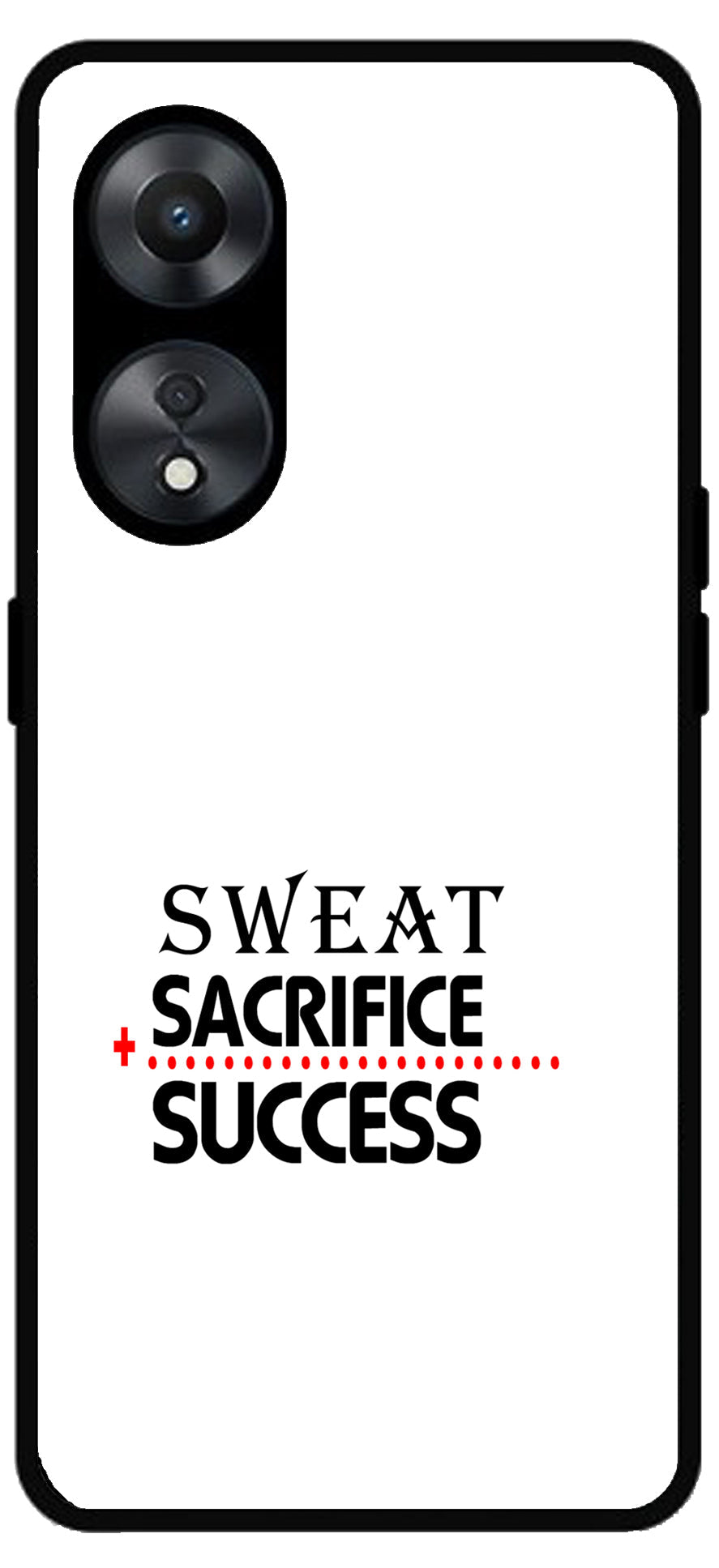 Sweat Sacrifice Success Unbreakable Metal Back Case Mobile Cover with 4 Side Protection and Soft TPU Sides for Oppo a78 5g