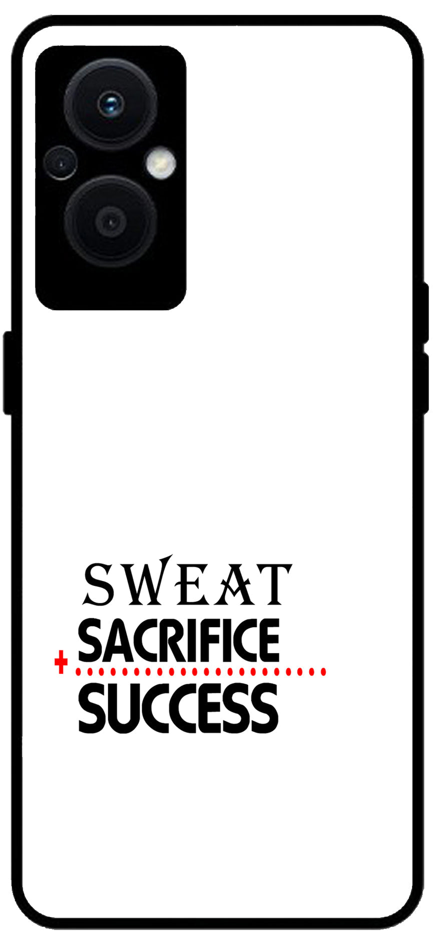 Sweat Sacrifice Success Unbreakable Metal Back Case Mobile Cover with 4 Side Protection and Soft TPU Sides for OPPO F21 PRO 5G