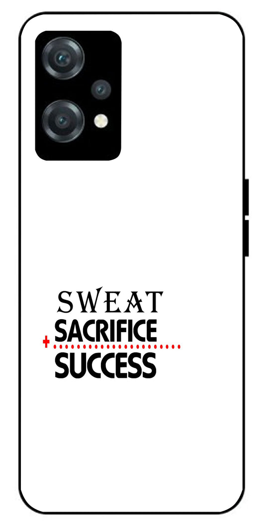 Sweat Sacrifice Success Unbreakable Metal Back Case Mobile Cover with 4 Side Protection and Soft TPU Sides for oneplus nord ce 2 lite 5g