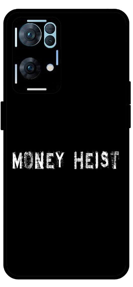 Money Heist Unbreakable Metal Back Case Mobile Cover with 4 Side Protection and Soft TPU Sides for Oppo Reno 7 Pro 5G