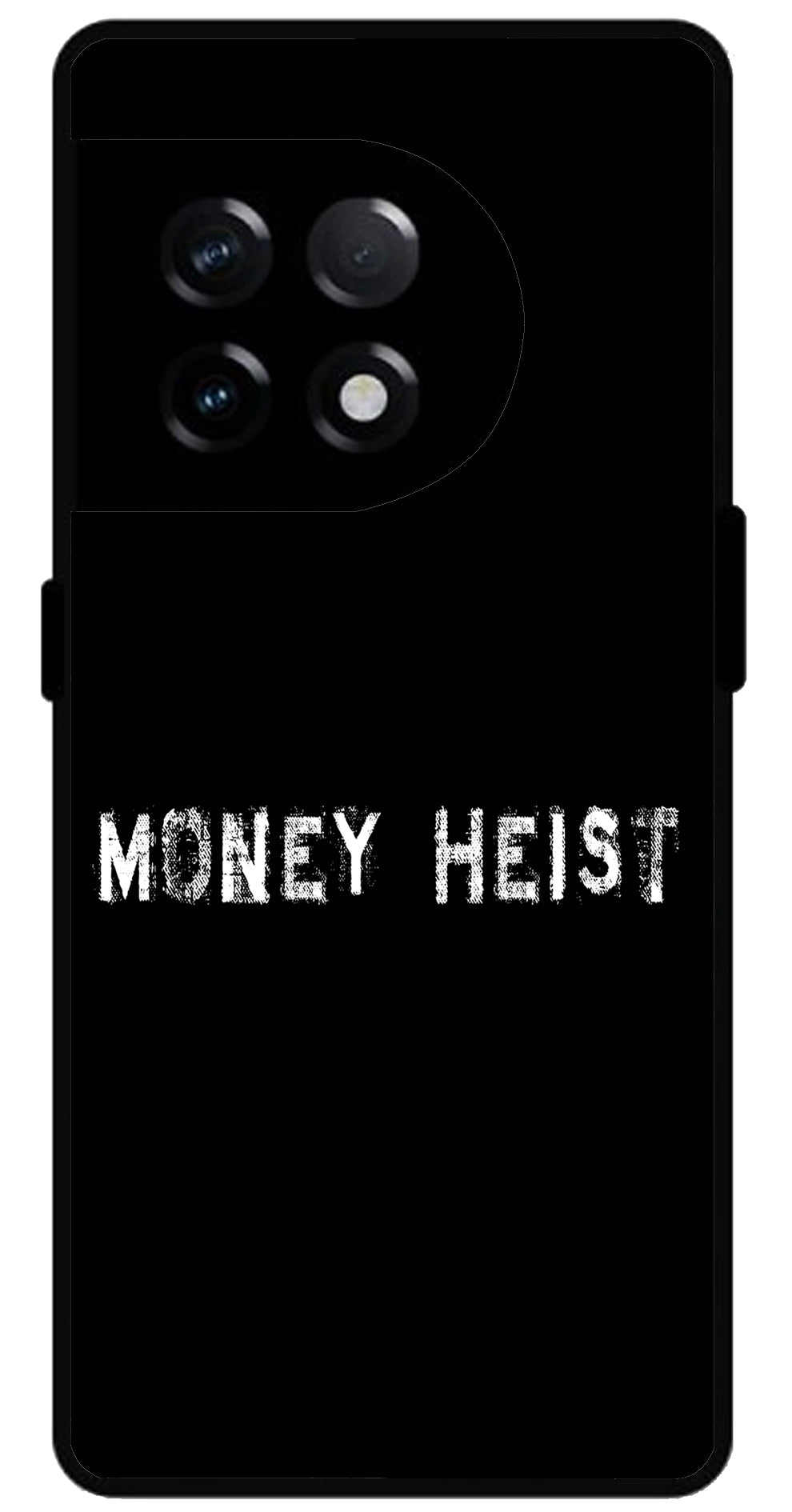 Money Heist Unbreakable Metal Back Case Mobile Cover with 4 Side Protection and Soft TPU Sides for OnePlus 11R