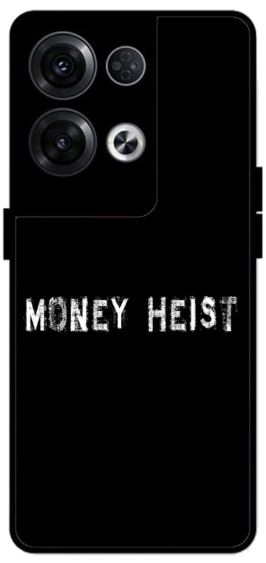 Money Heist Unbreakable Metal Back Case Mobile Cover with 4 Side Protection and Soft TPU Sides for Oppo Reno 8 Pro 5G 2D