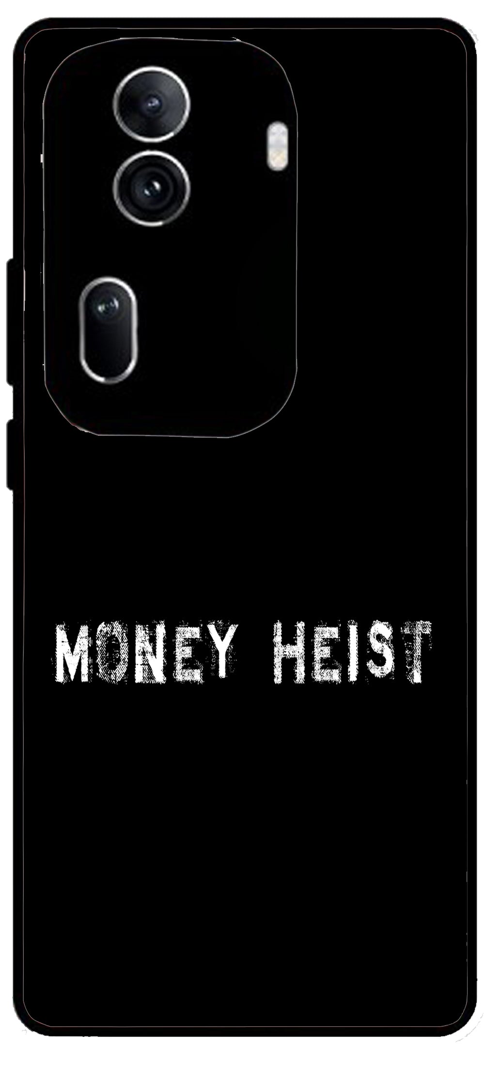 Money Heist Unbreakable Metal Back Case Mobile Cover with 4 Side Protection and Soft TPU Sides for Oppo Reno 11 pro