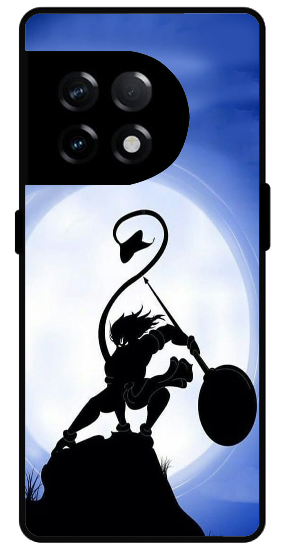 Hanuman Ji Design Unbreakable Metal Back Case Mobile Cover with 4 Side Protection and Soft TPU Sides for OnePlus 11R