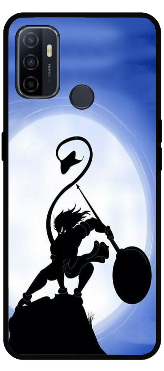 Hanuman Ji Design Unbreakable Metal Back Case Mobile Cover with 4 Side Protection and Soft TPU Sides for Oppo A53