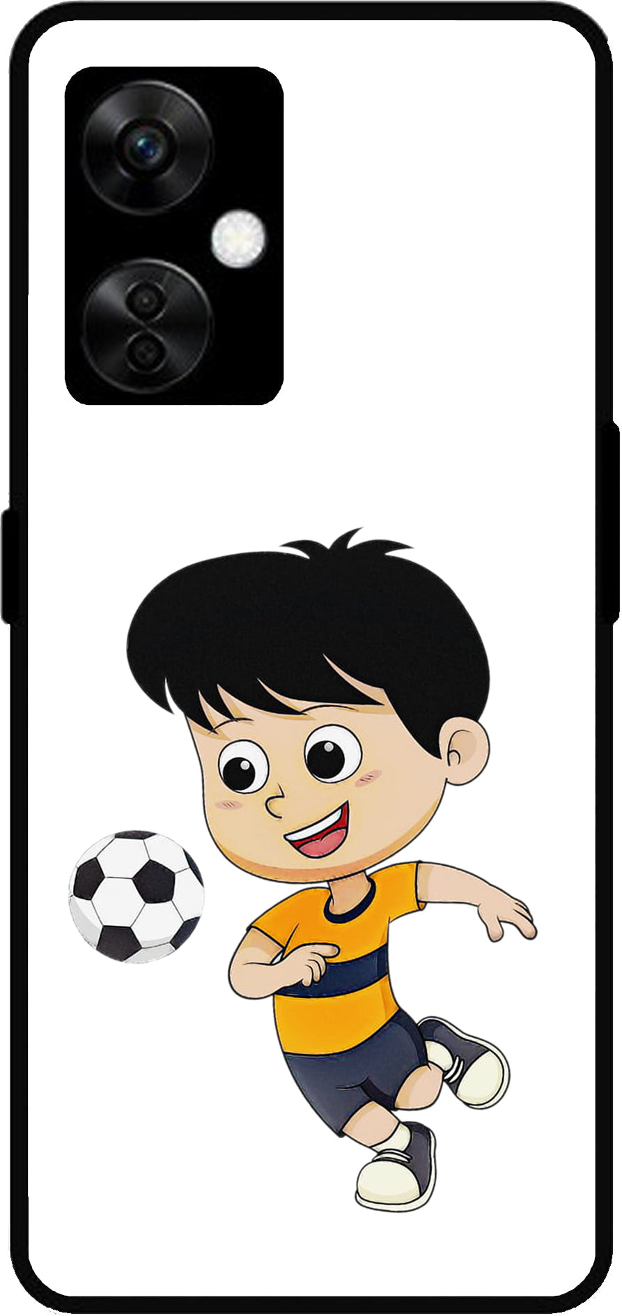 Little Boy Play Football Unbreakable Metal Back Case Mobile Cover with 4 Side Protection and Soft TPU Sides for OnePlus Nord CE3 Lite