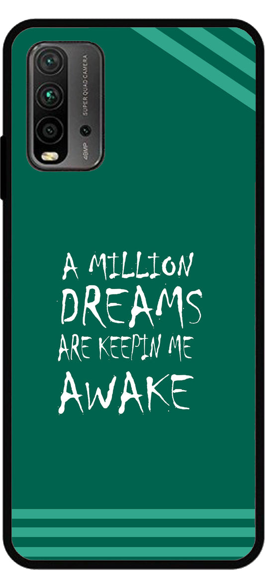 A Million Dreams Unbreakable Metal Back Case Mobile Cover with 4 Side Protection and Soft TPU Sides for Mi Redmi 9 Power 2D