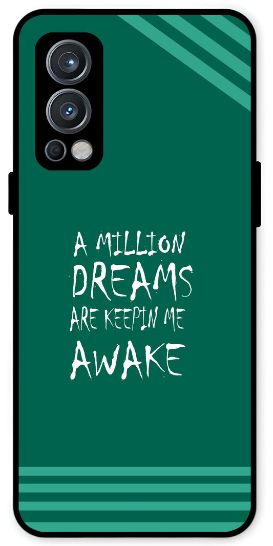 A Million Dreams Unbreakable Metal Back Case Mobile Cover with 4 Side Protection and Soft TPU Sides for OnePlus Nord 2